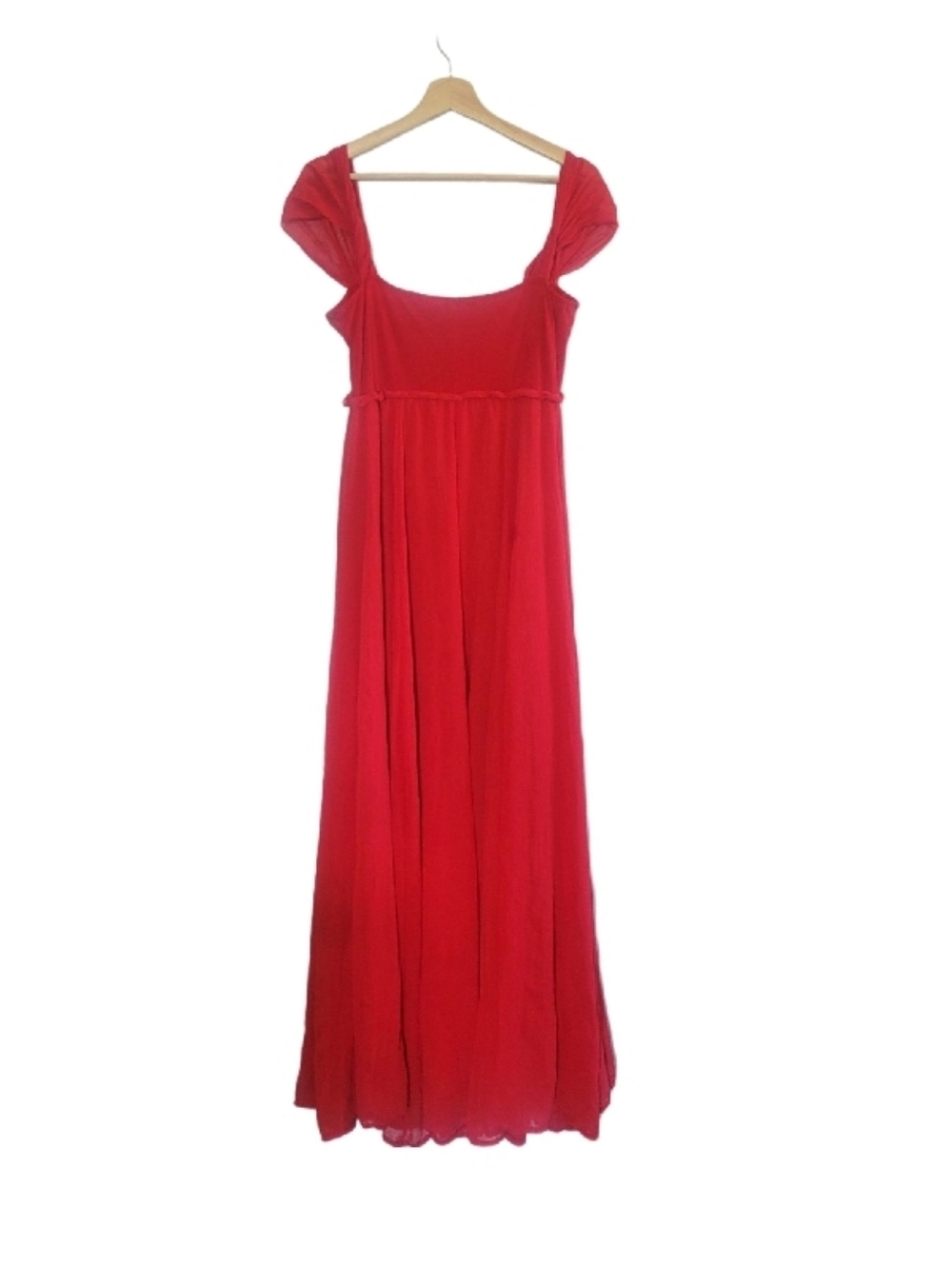 TEBI Grecian Red Maxi Dress Sz 42 (M/L) Empire Waist Formal Vtg-inspired - Picture 3 of 14